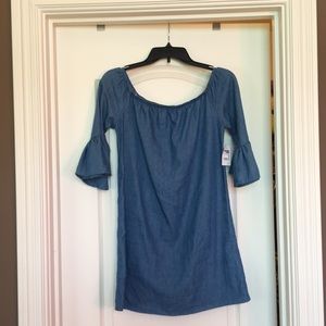 Never worn denim off the shoulder dress